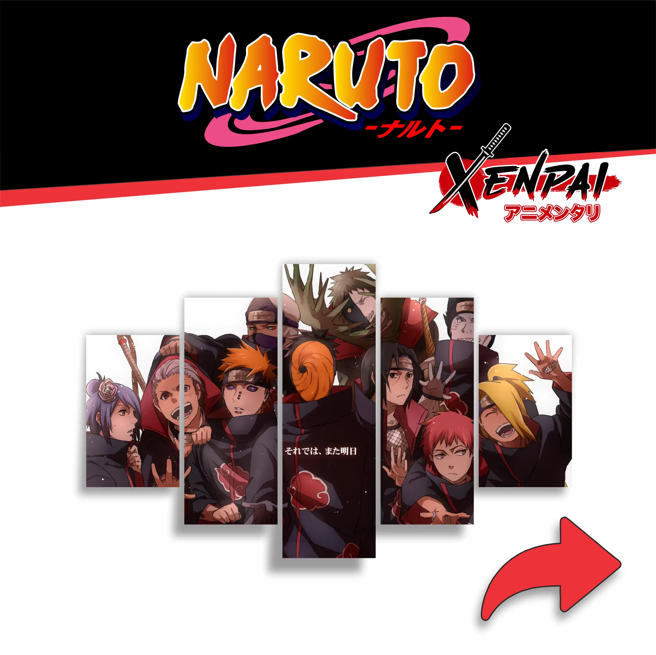 Cuadros Naruto 5 Piezas